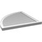 Ekena Millwork Quarter Round Top Left Surface Mount PVC Gable Vent w/ 2"W x 2"P Brickmould Sill Frame, 32"W x 36"H GVPQL32X3603SN - alternate 2